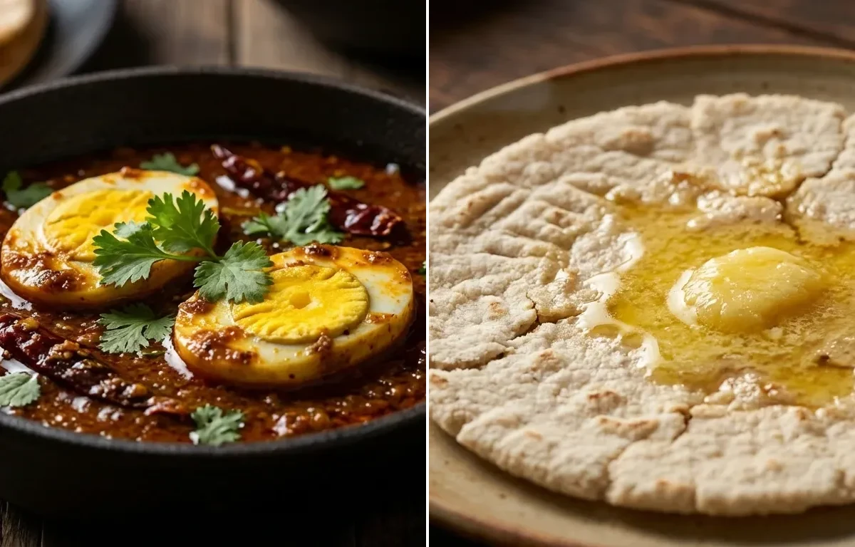 Saoji Egg Curry with Jowar Bhakri