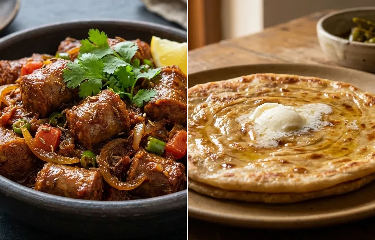 Sausage Masala Fry with Paratha