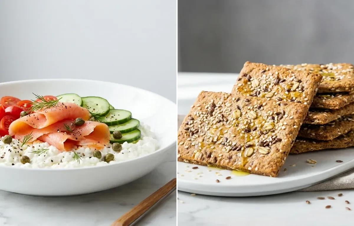 Savory Cottage Cheese Bowl with Smoked Salmon and Capers High Protein