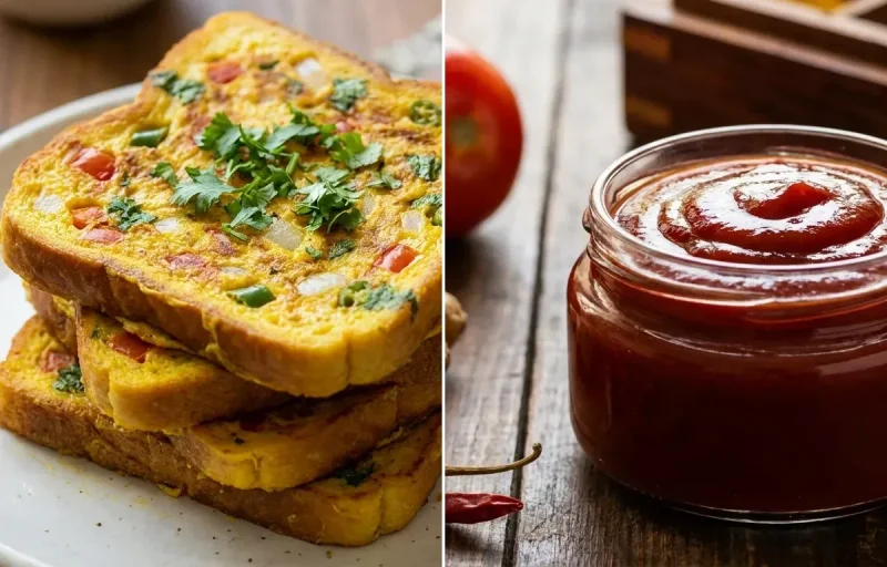 Savory French Toast with Tomato Ketchup
