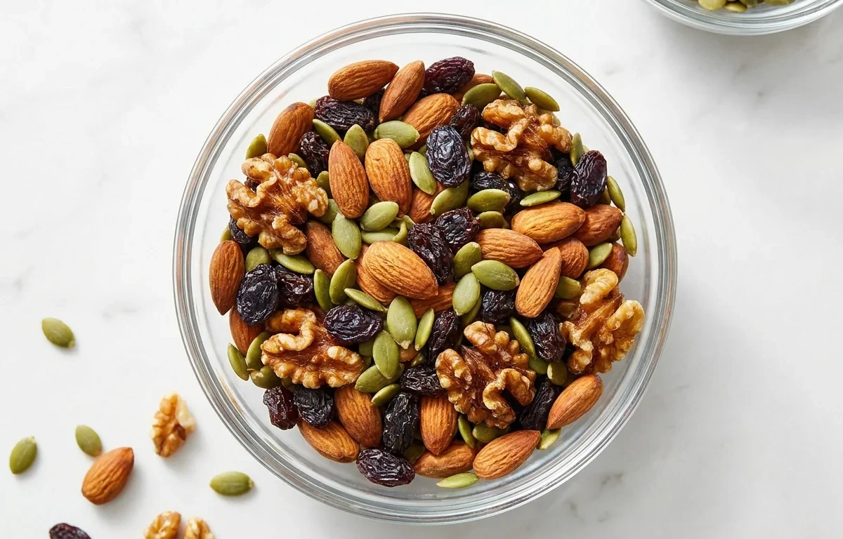 Savory Yogurt Oats Bowl with Trail Mix