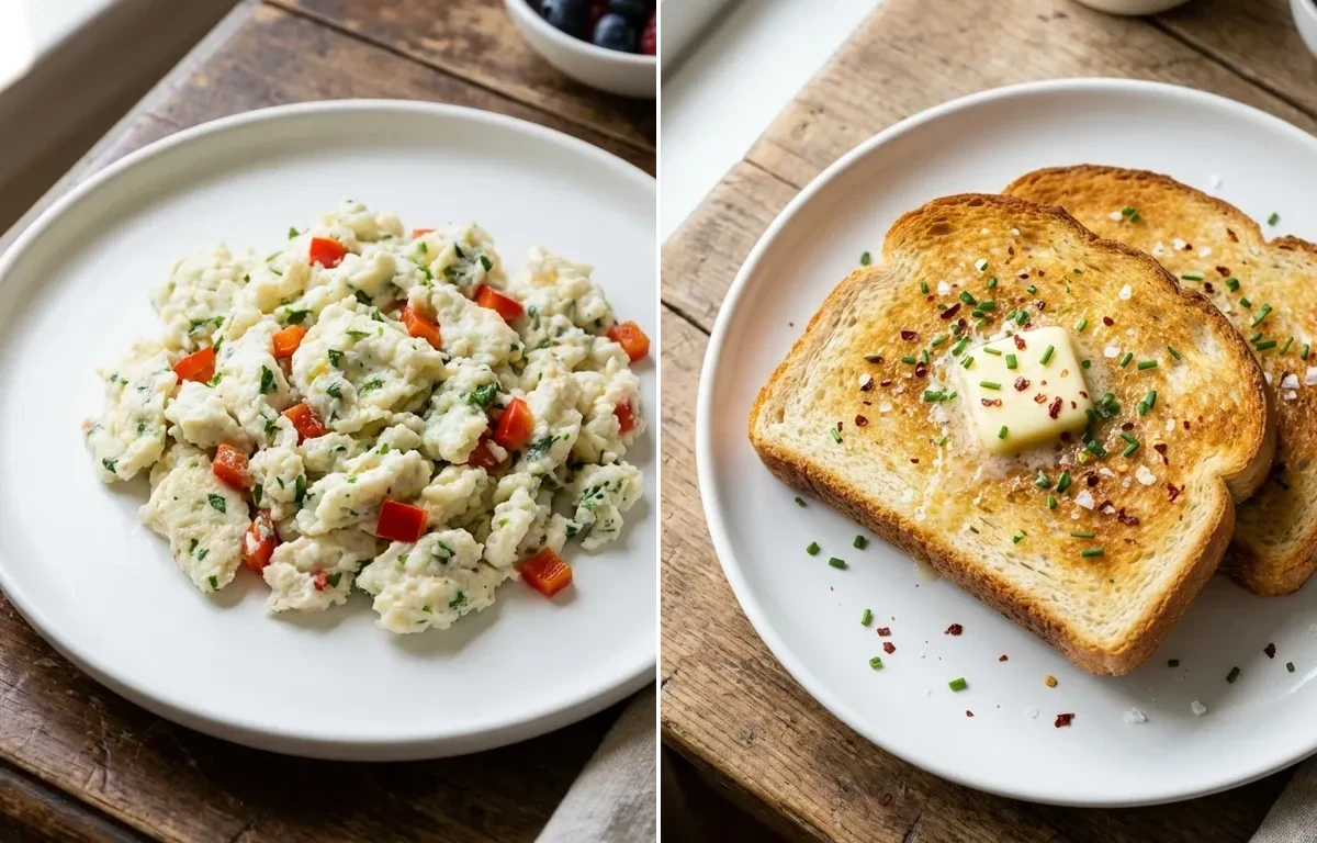 Scrambled Egg Whites with Toasted White Bread