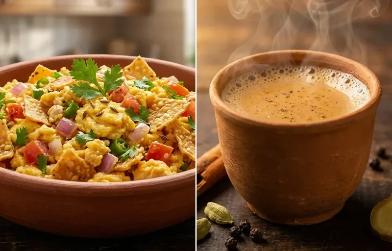 Scrambled Egg with Papad Churi