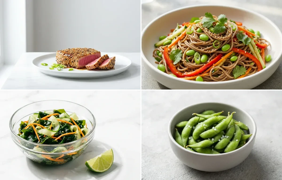 Sesame Crusted Tuna Steak with Edamame