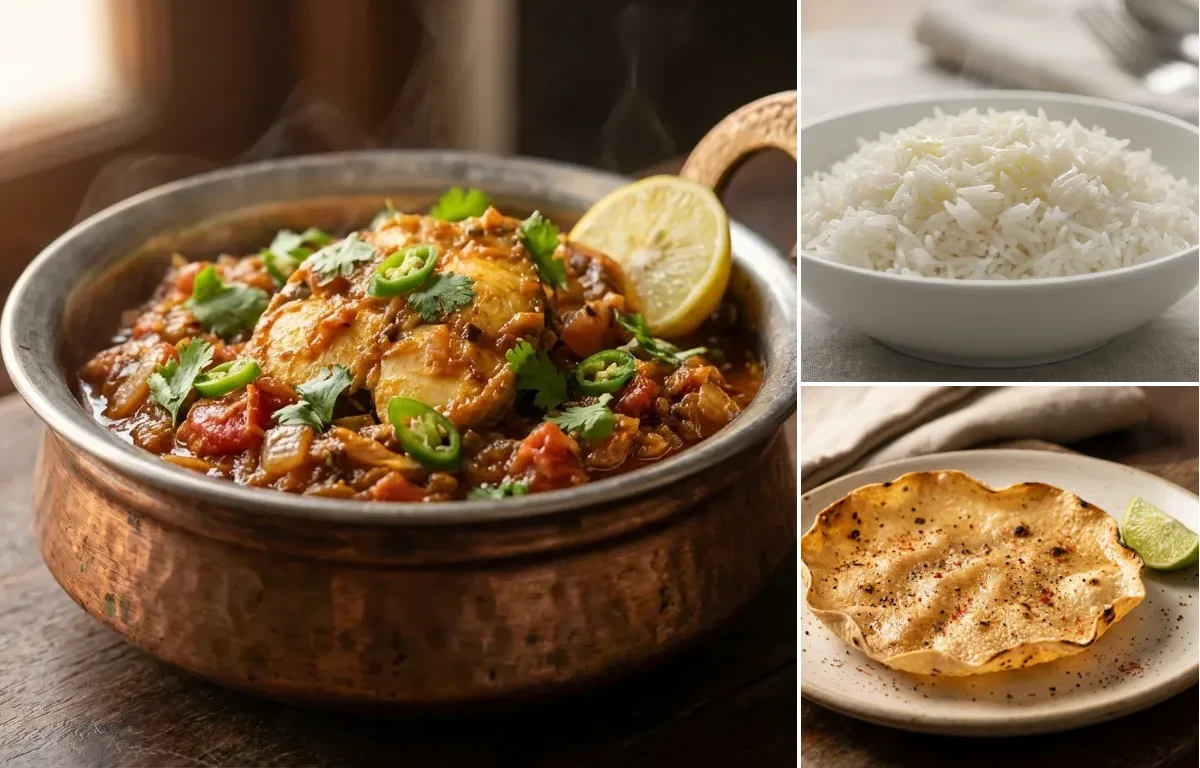 Seyal Machi with Steamed Basmati Rice