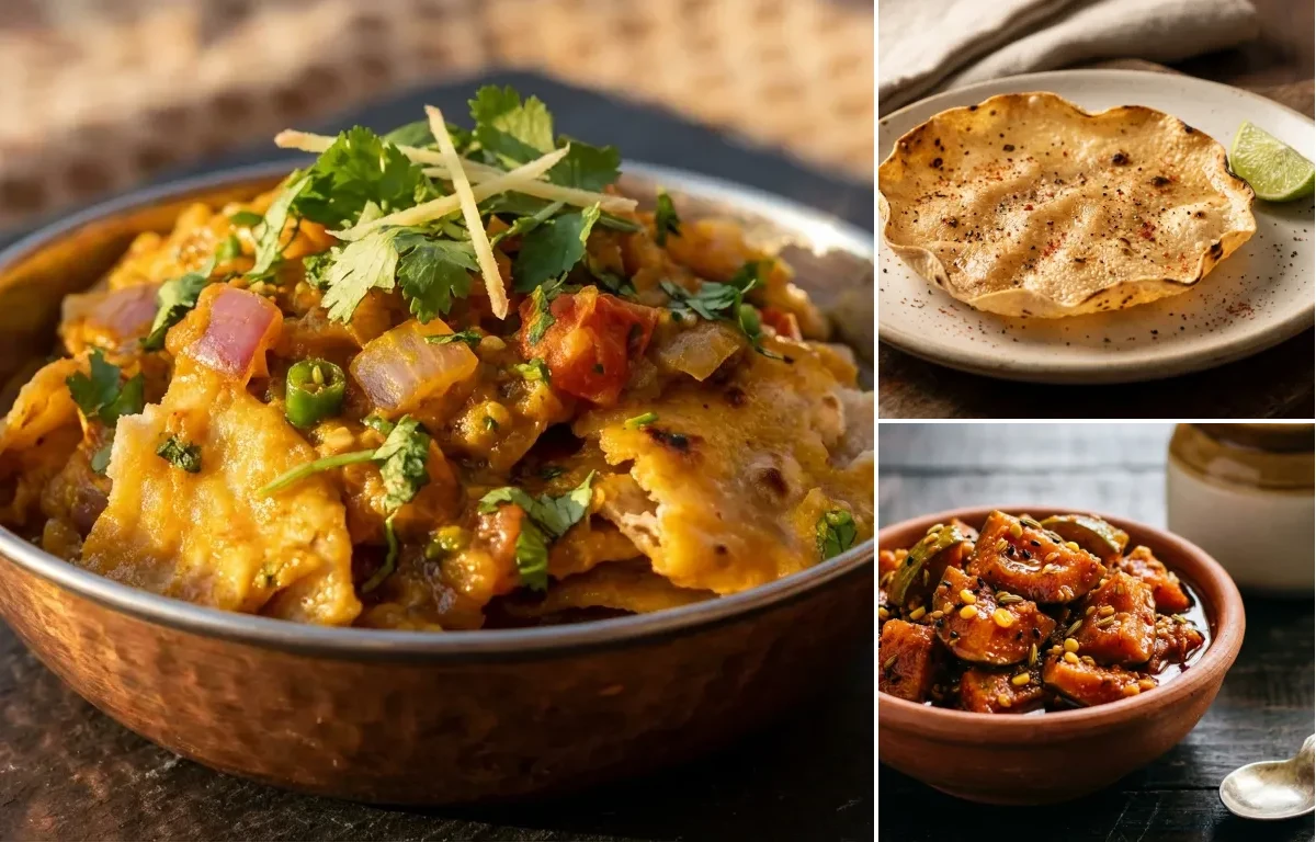 Seyal Phulka with Mango Pickle