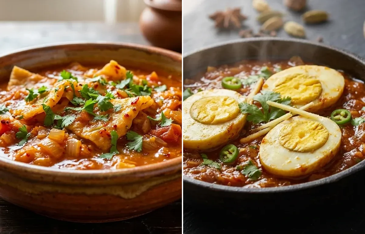 Seyal Phulko with Egg Masala Fry