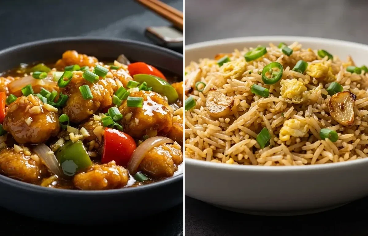 Shanghai Chicken Gravy with Garlic Egg Fried Rice