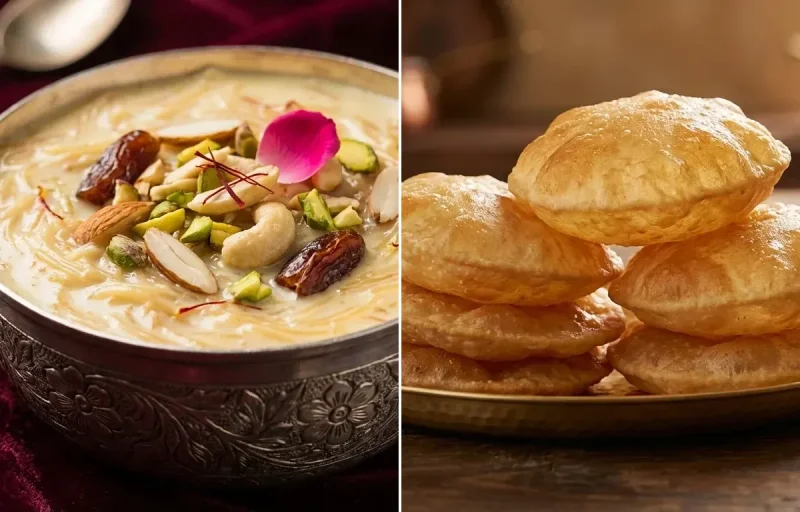 Sheer Khurma with Puri