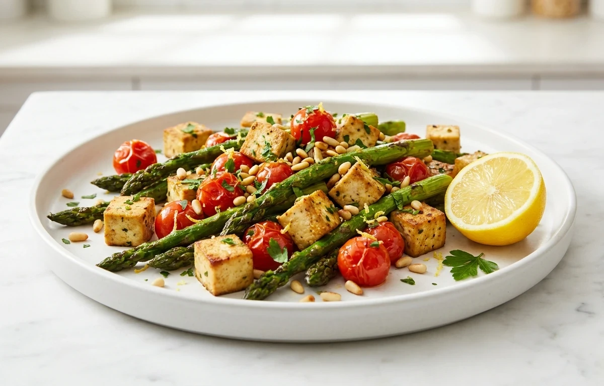 Sheet Pan Lemon Herb Tofu and Veggies