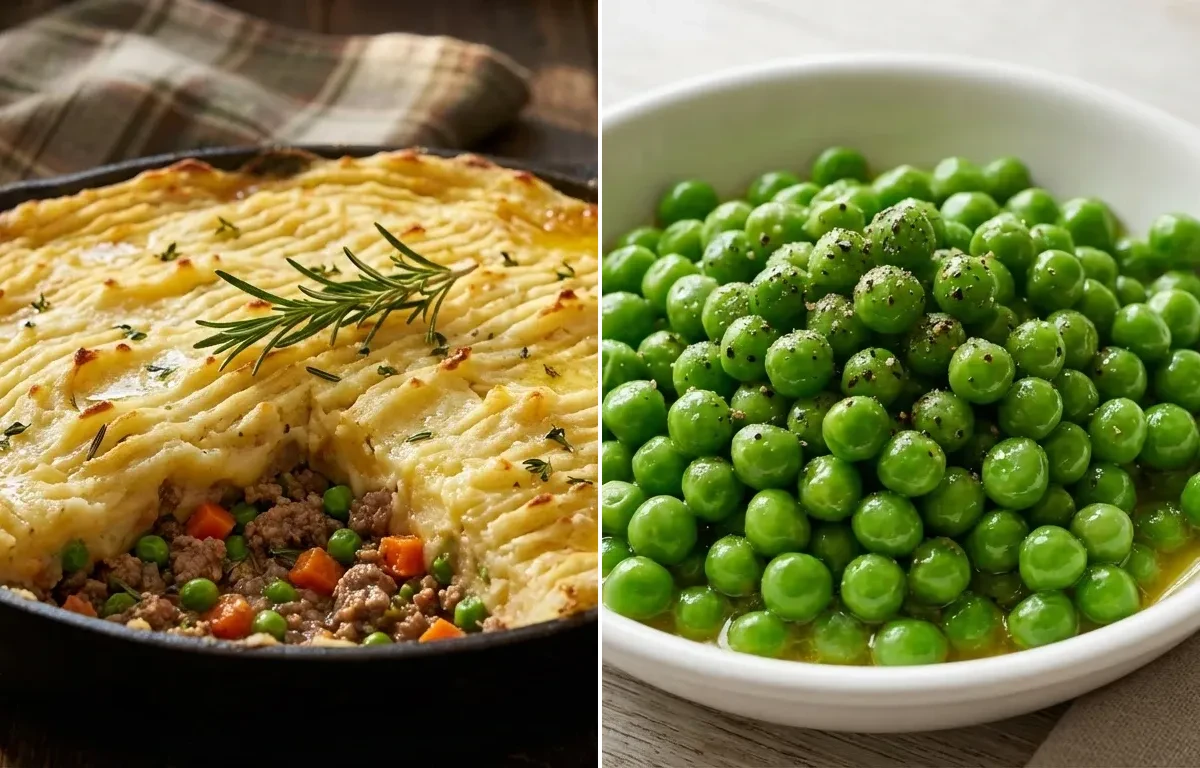 Shepherd's Pie with Buttered Green Peas