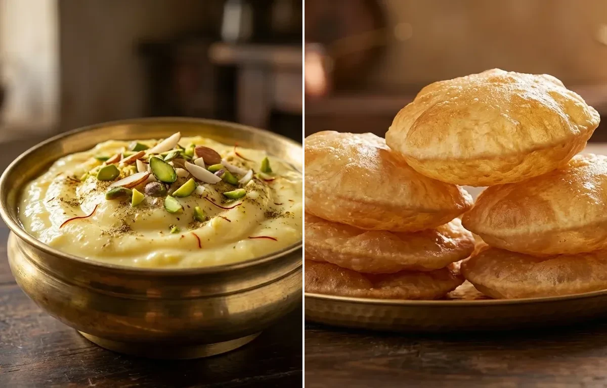 Shrikhand with Puri