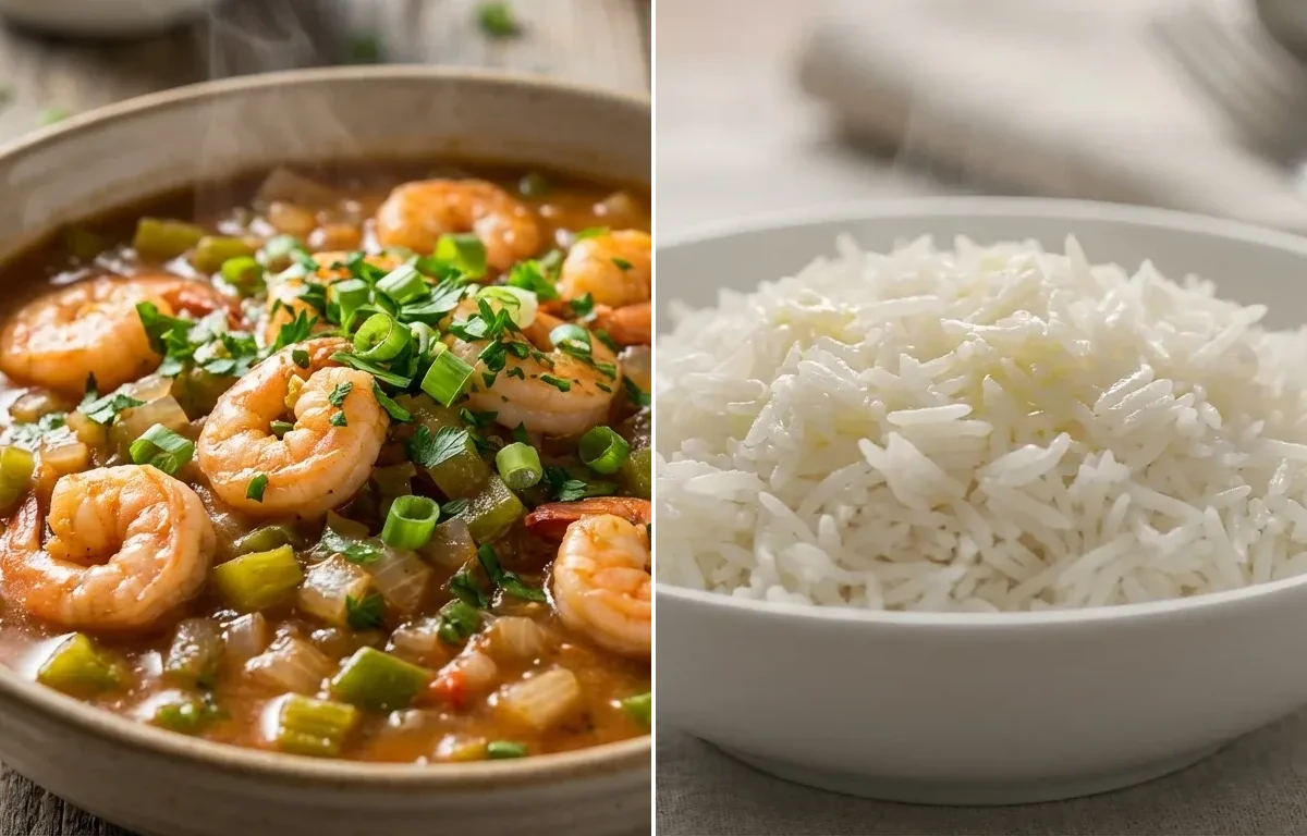 Shrimp Étouffée with Steamed Basmati Rice