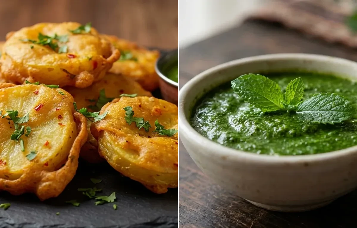 Sindhi Aloo Pakora with Mint Chutney