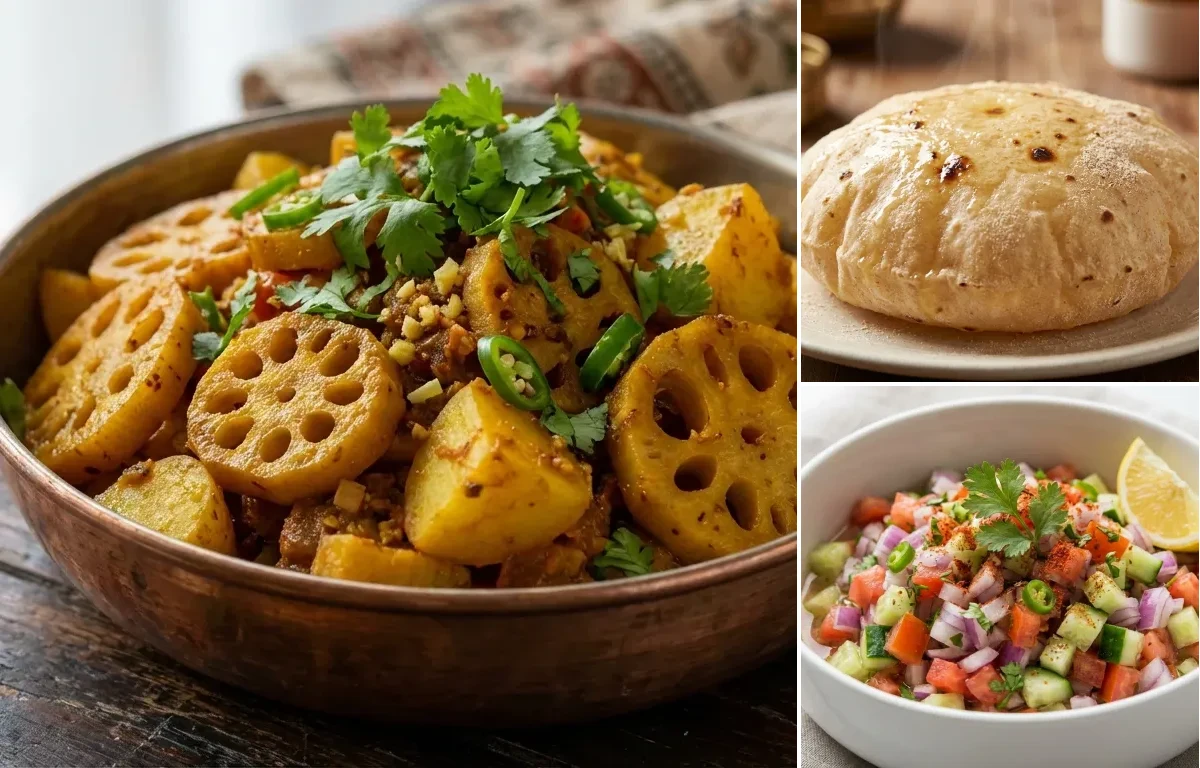 Sindhi Bhee Patata with Phulka