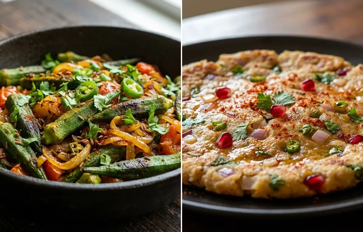 Sindhi Bhindi Basar with Juar Jo Dodo