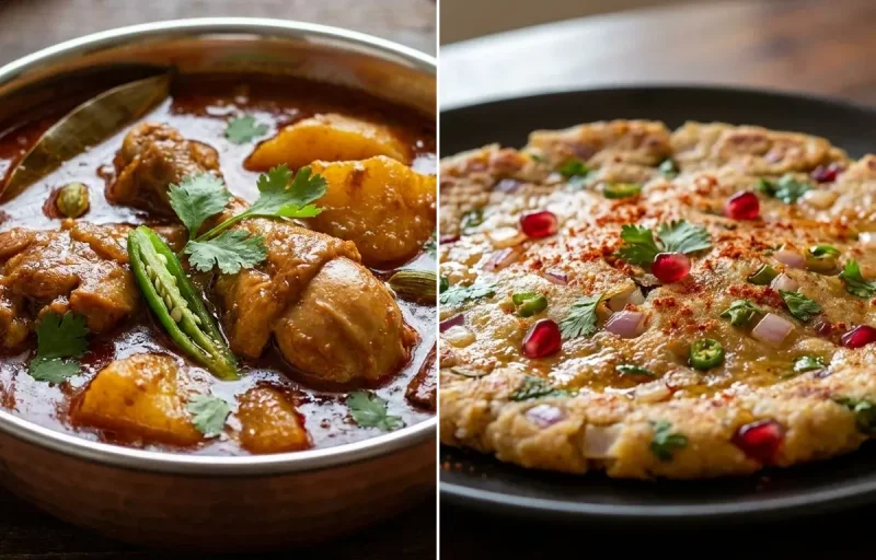 Sindhi Chicken Curry with Juar Jo Dodo