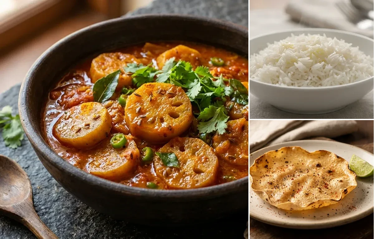 Singhi Tamate Mein with Steamed Basmati Rice