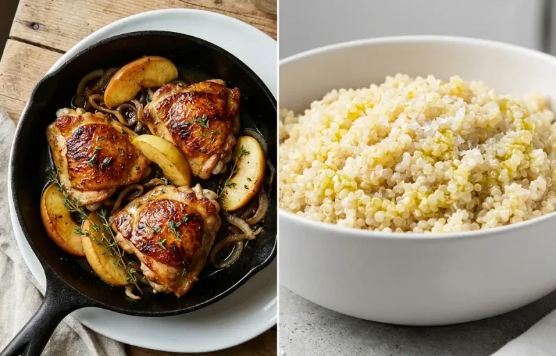 Skillet Chicken with Apples and Onions with Quinoa
