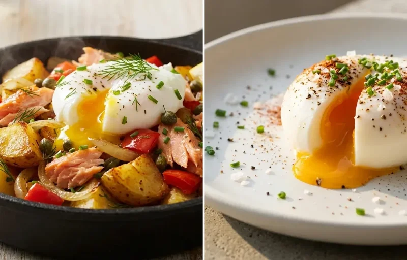 Smoked Salmon Hash with Poached Egg
