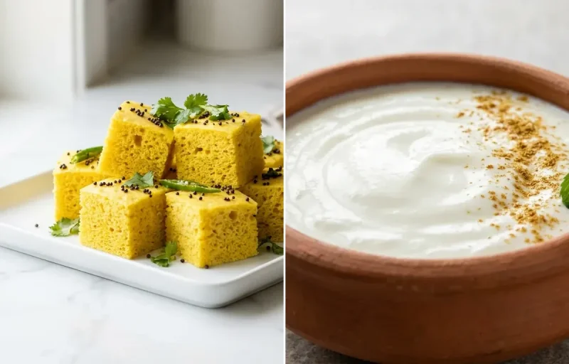 Soft Dhokla with Dahi