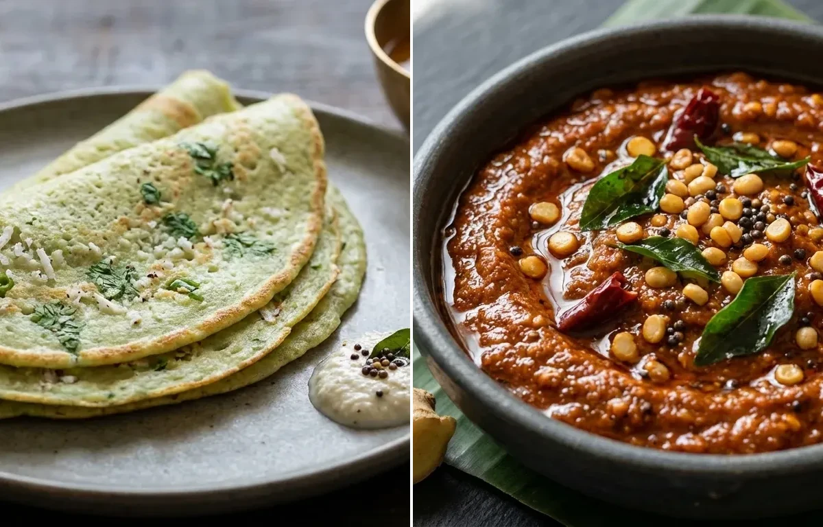 Southekayi Dosa with Ginger Chutney