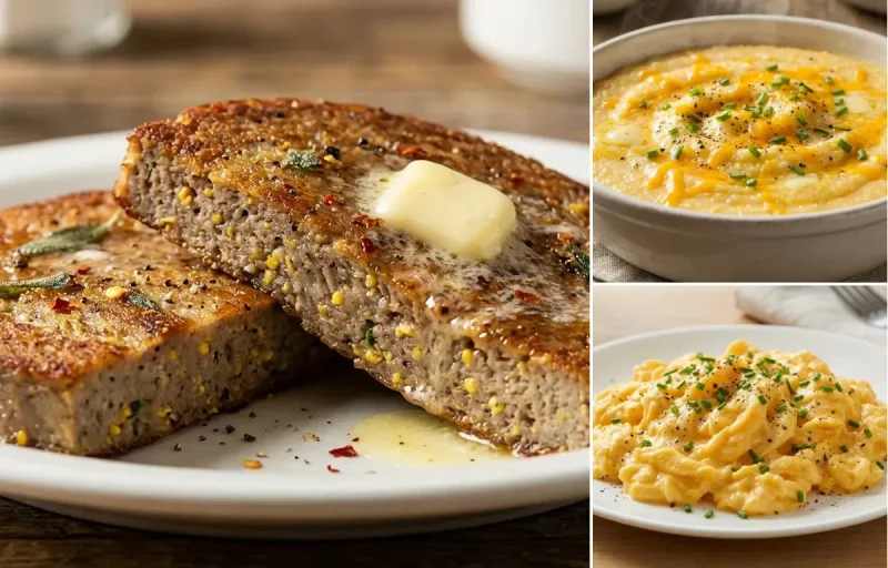 Southern Livermush with Southern Grits and Scrambled Eggs