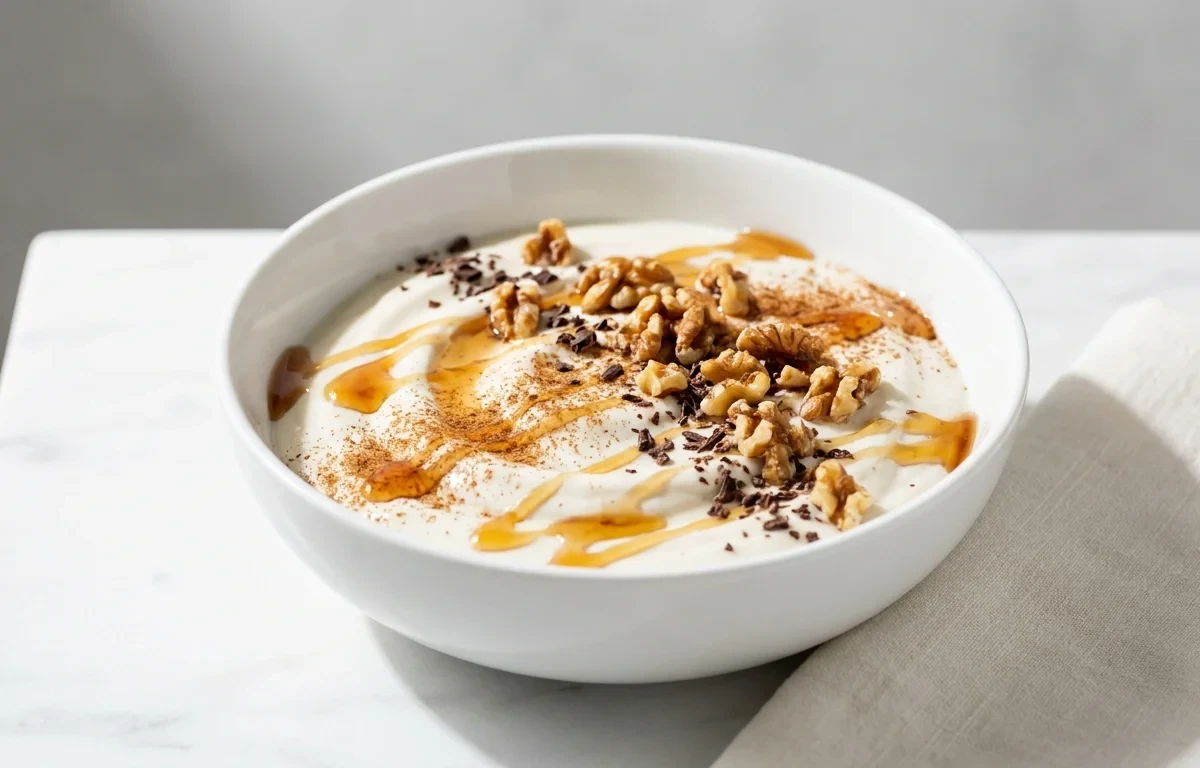 Soy Yogurt with Walnuts and Chocolate