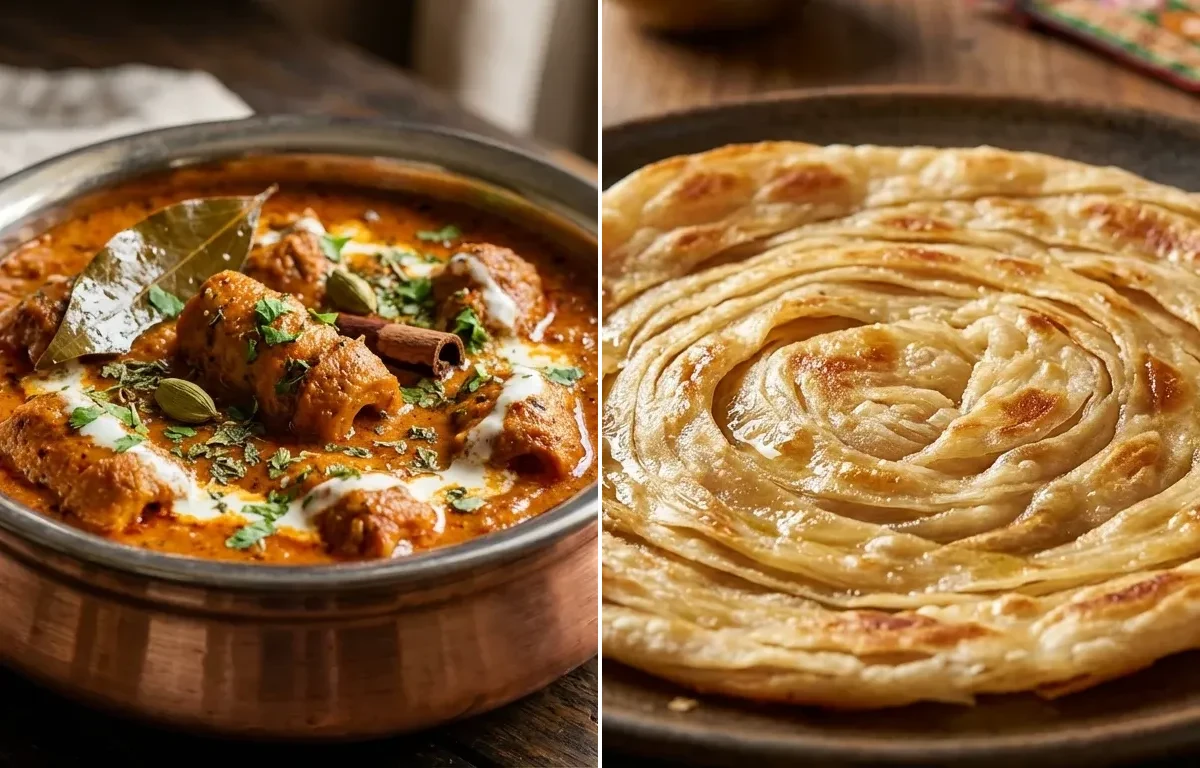 Soya Chaap Masala with Laccha Paratha
