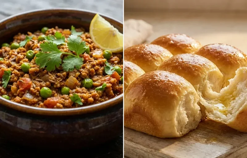 Soya Keema with Ladi Pav