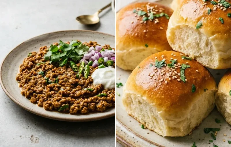 Soya Keema with Soft Pav Buns