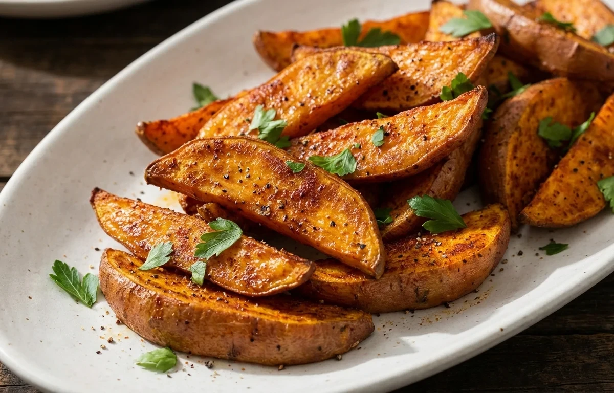 Lentil Vegetable Soup with Roasted Sweet Potatoes