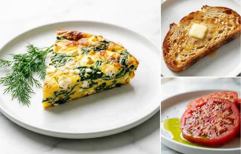 Spinach and Feta Frittata with Sourdough Toast
