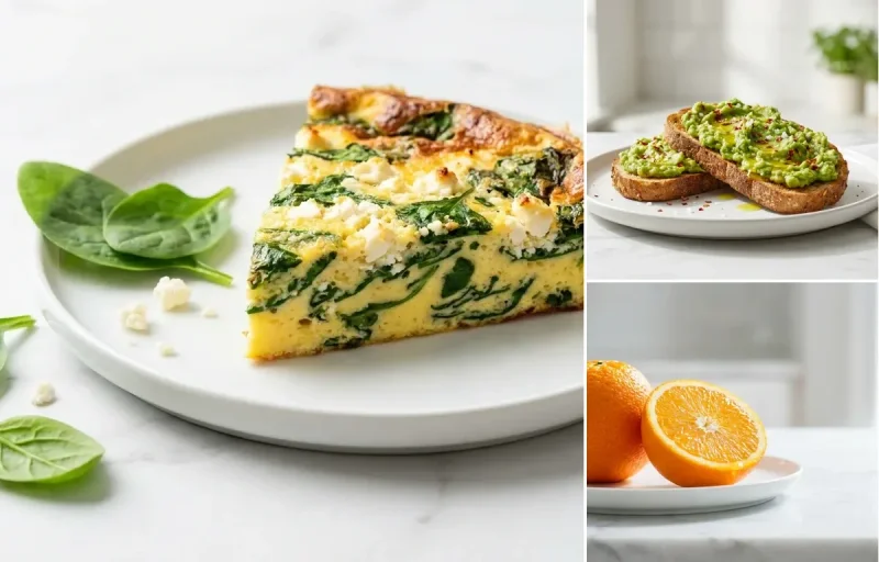 Spinach Feta Frittata with Fresh Orange Snack