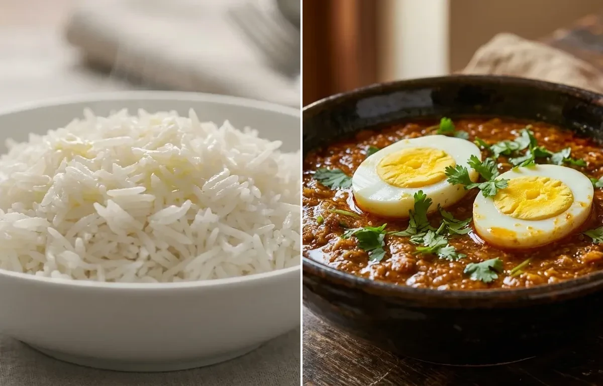 Steamed Basmati Rice with Egg Kalvan