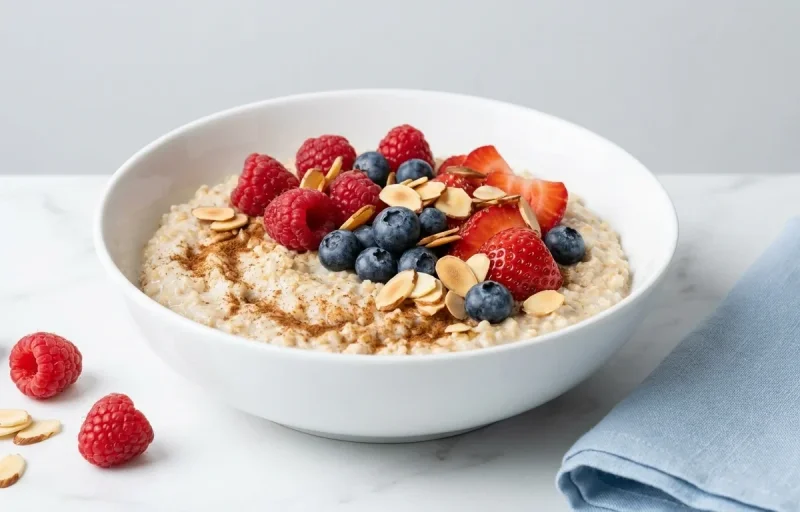Steel Cut Oats with Berries and Almonds Prediabetes Low GL