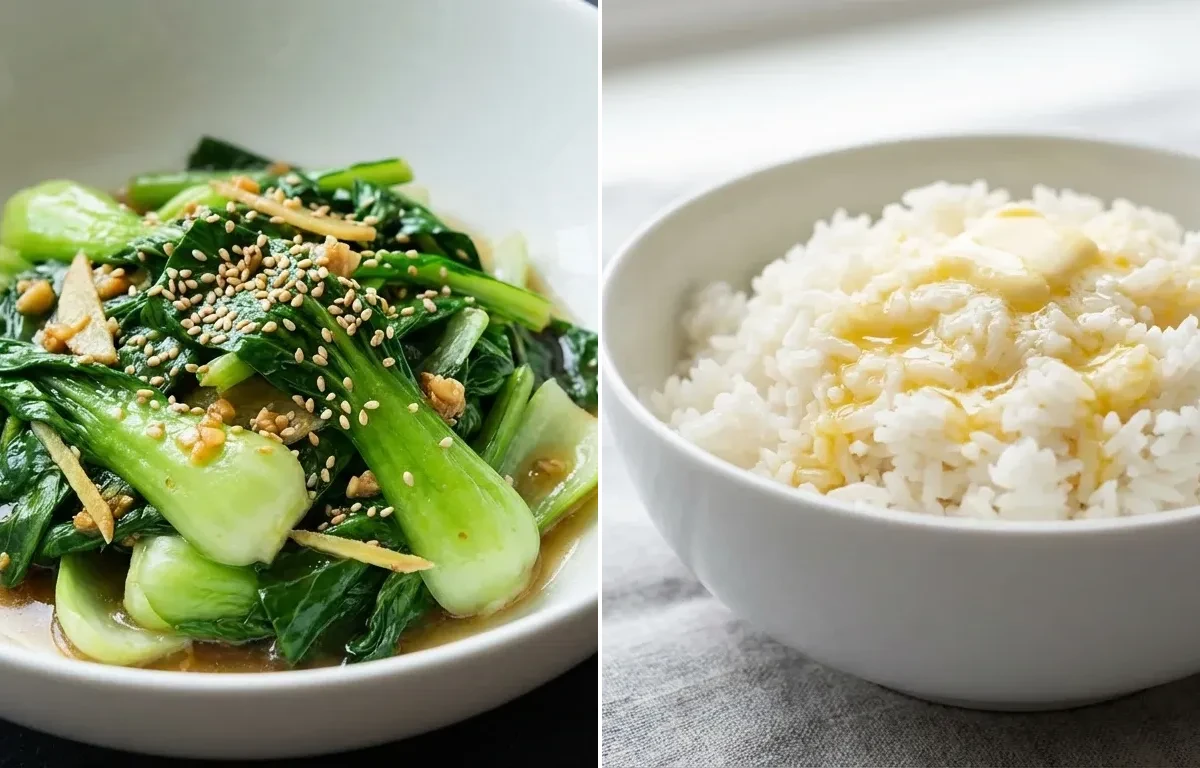 Stir Fried Asian Greens with Jasmine Rice