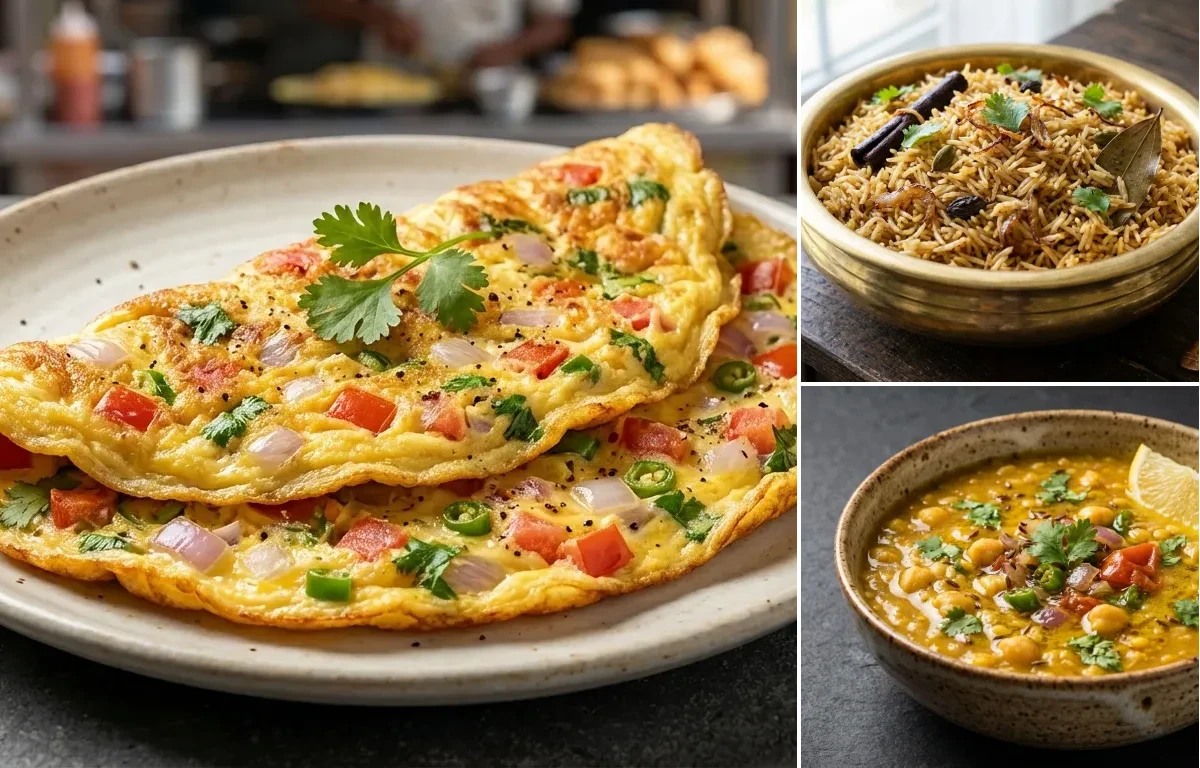 Street-Style Double Omelette with Tidali Dal