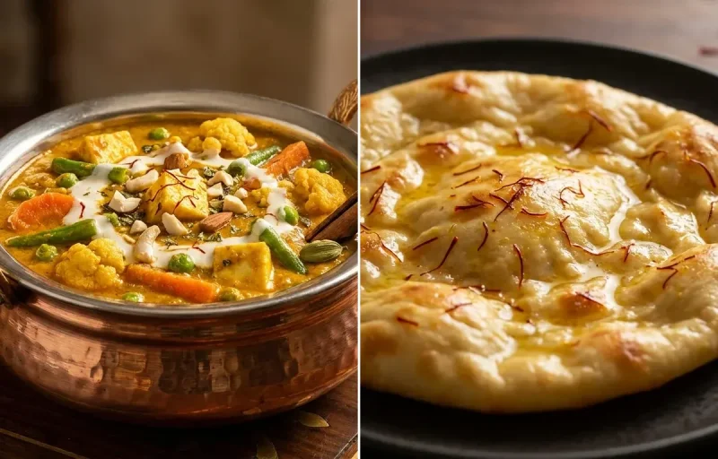 Subz-e-Zar with Saffron Sheermal