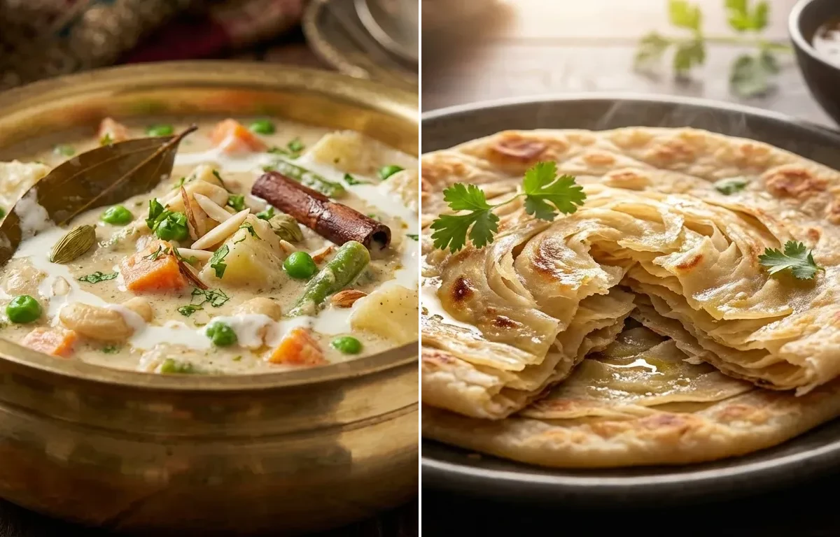 Subz Korma with Ulte Tawa Paratha