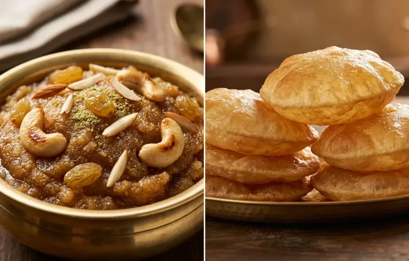Suji ka Halwa with Puri
