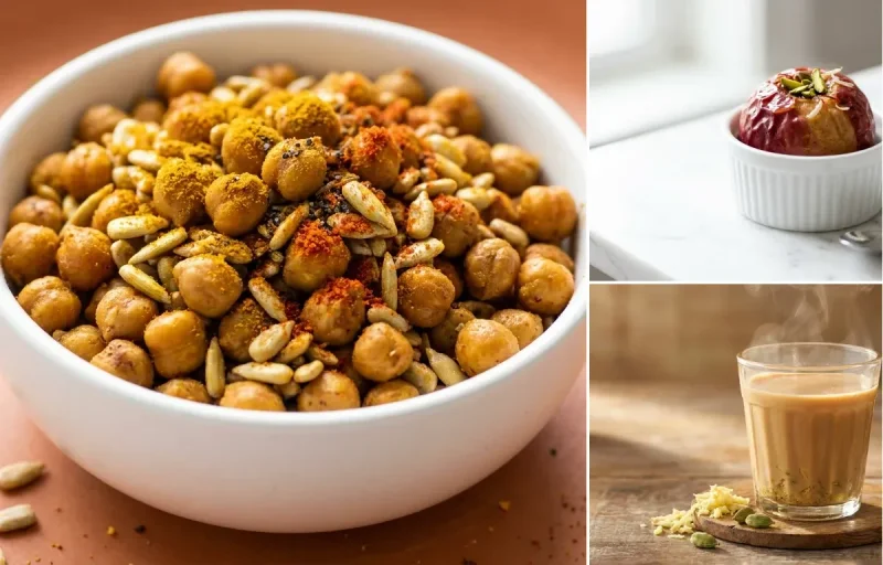 Sunflower Chana Mix with Apple with Ginger Tea