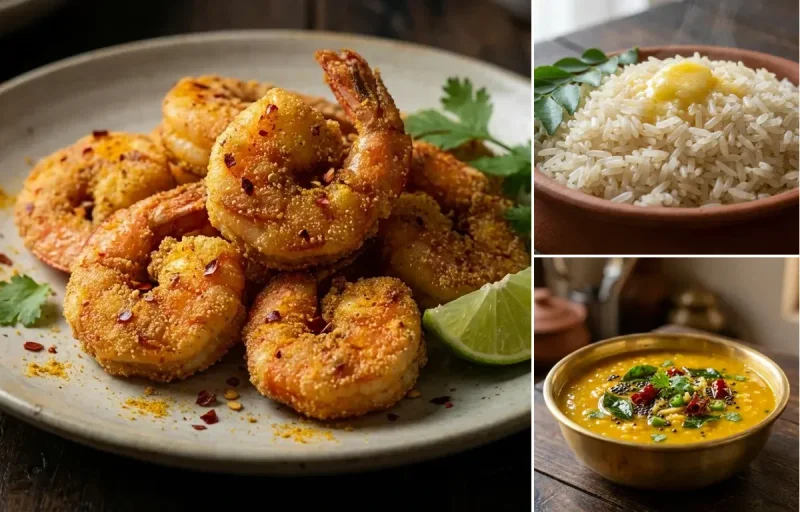 Sungta Rava Fry with Ukda Tandul and Dalithoy