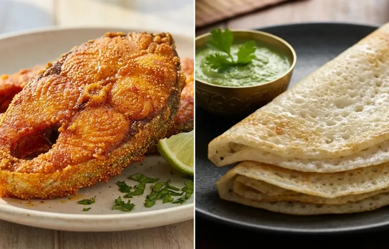 Surmai Rava Fry with Ghavan