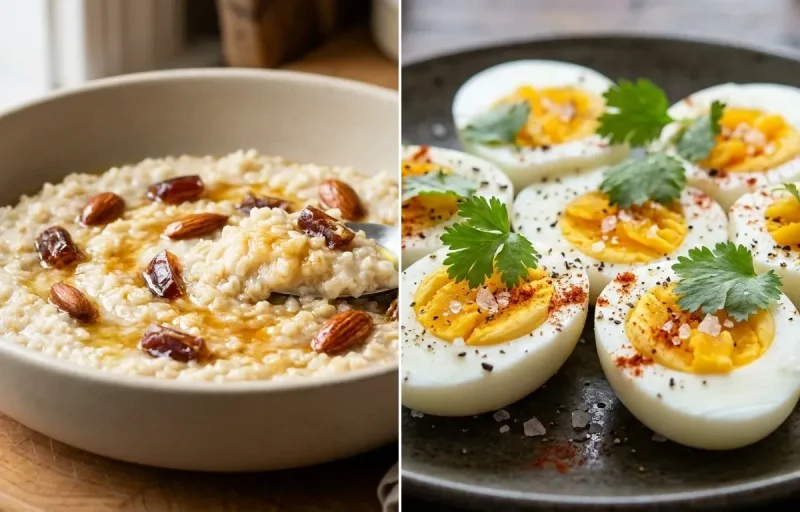 Sweet Dalia Porridge with Boiled Egg