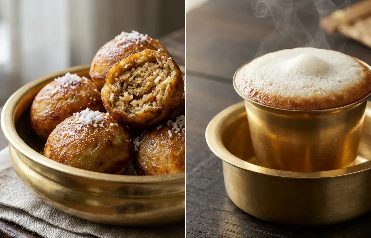Sweet Kuzhi Paniyaram with Filter Coffee