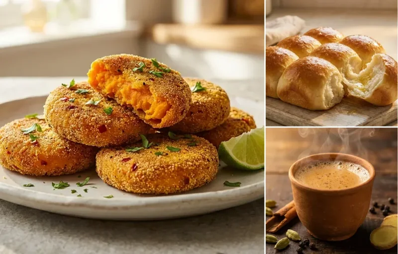 Sweet Potato Talleo with Ladi Pav