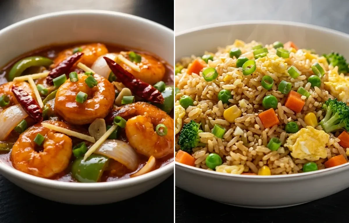 Szechuan Prawn Gravy with Vegetable Fried Rice