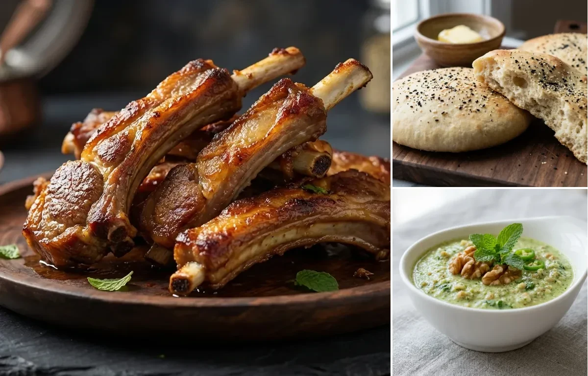Tabak Maaz with Lavasa Bread and Walnut Chutney