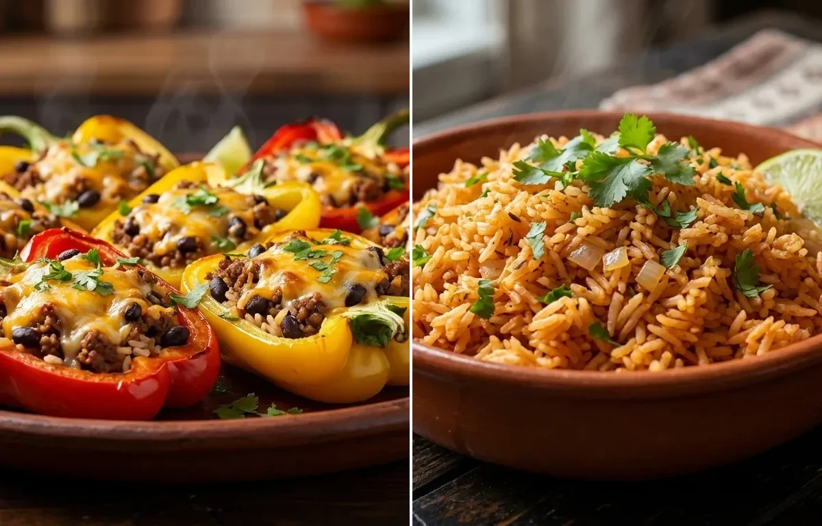 Taco Stuffed Bell Peppers with Spanish Rice